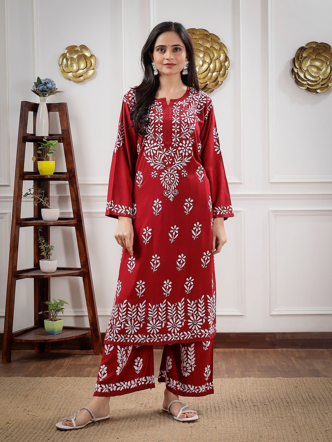 Aisha Gulabi Dhaga's Authentic Chikankari Kurta Set