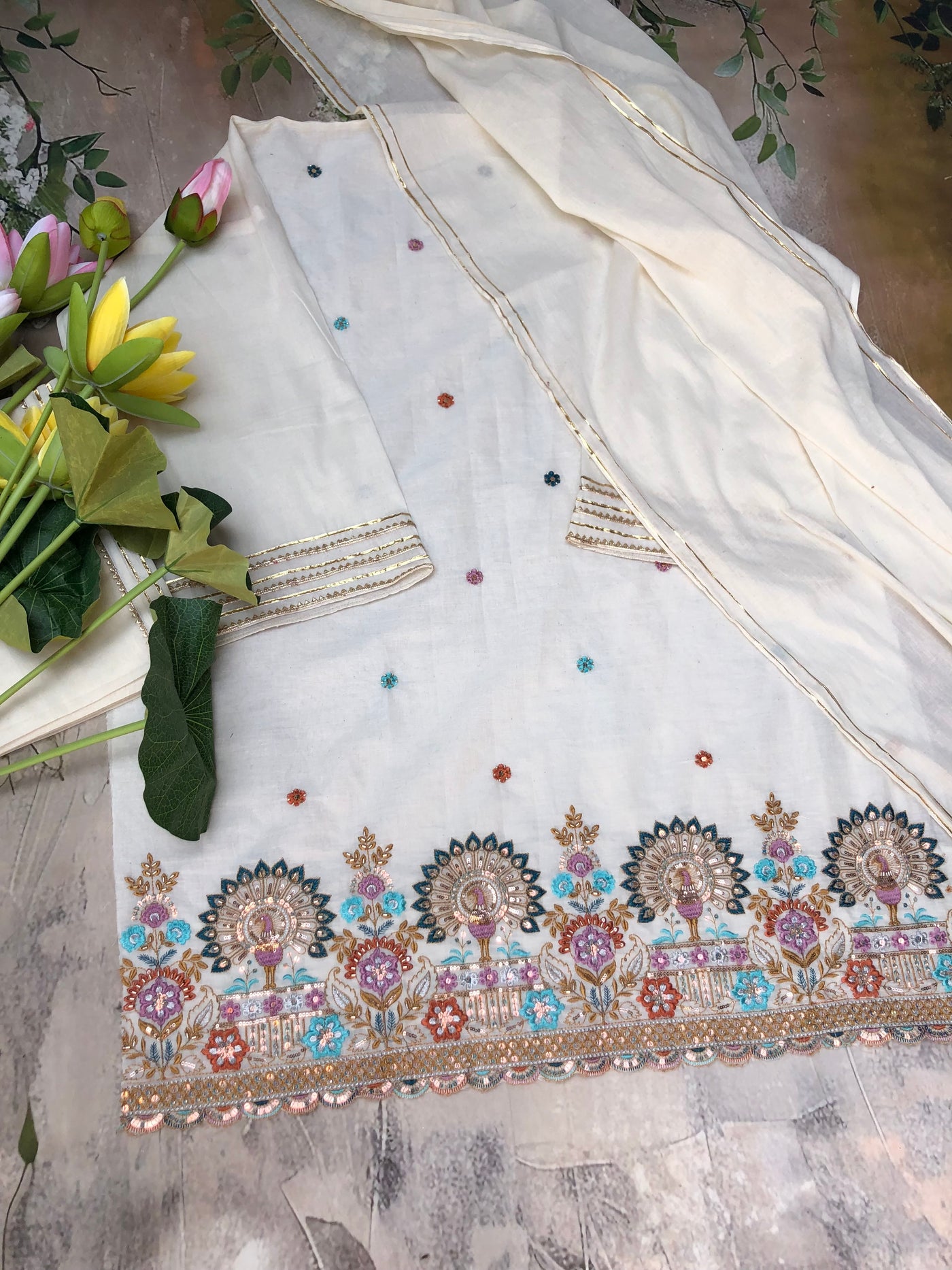 Kalam unstitched 3 piece set