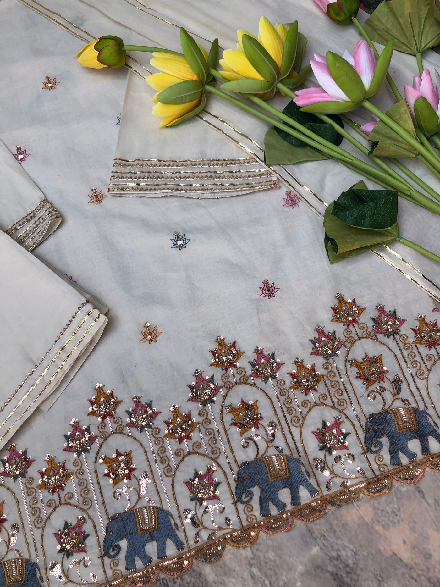 Kalam unstitched 3 piece set