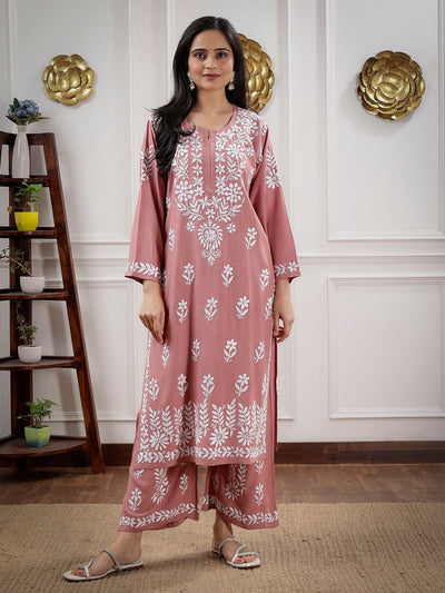 Aisha Gulabi Dhaga's Authentic Chikankari Kurta Set