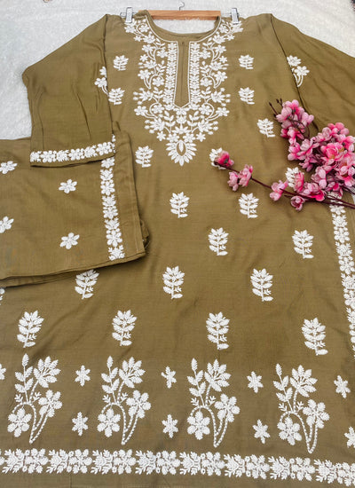 Aisha Authentic Lucknowi kurta Palazzo Set