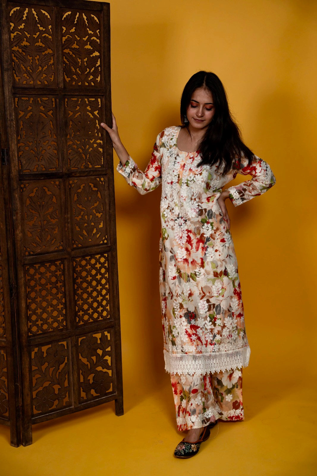 Sara Authentic Lucknowi Kurta Palazzo Set