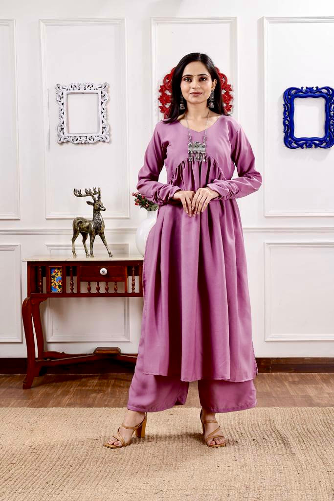 Gulabi Noor Kurti Set