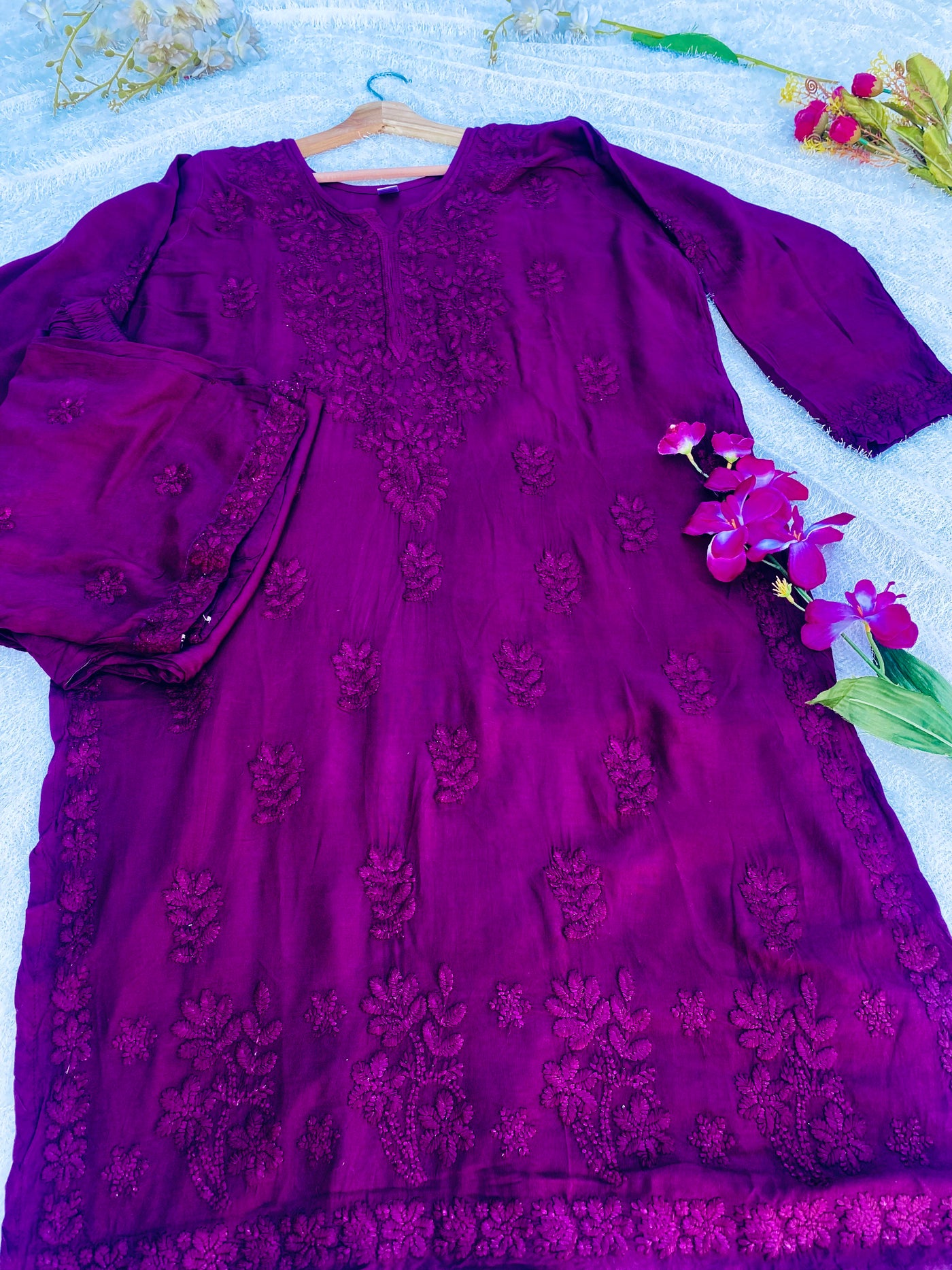 Nazakat Authentic Lucknowi Kurta Set