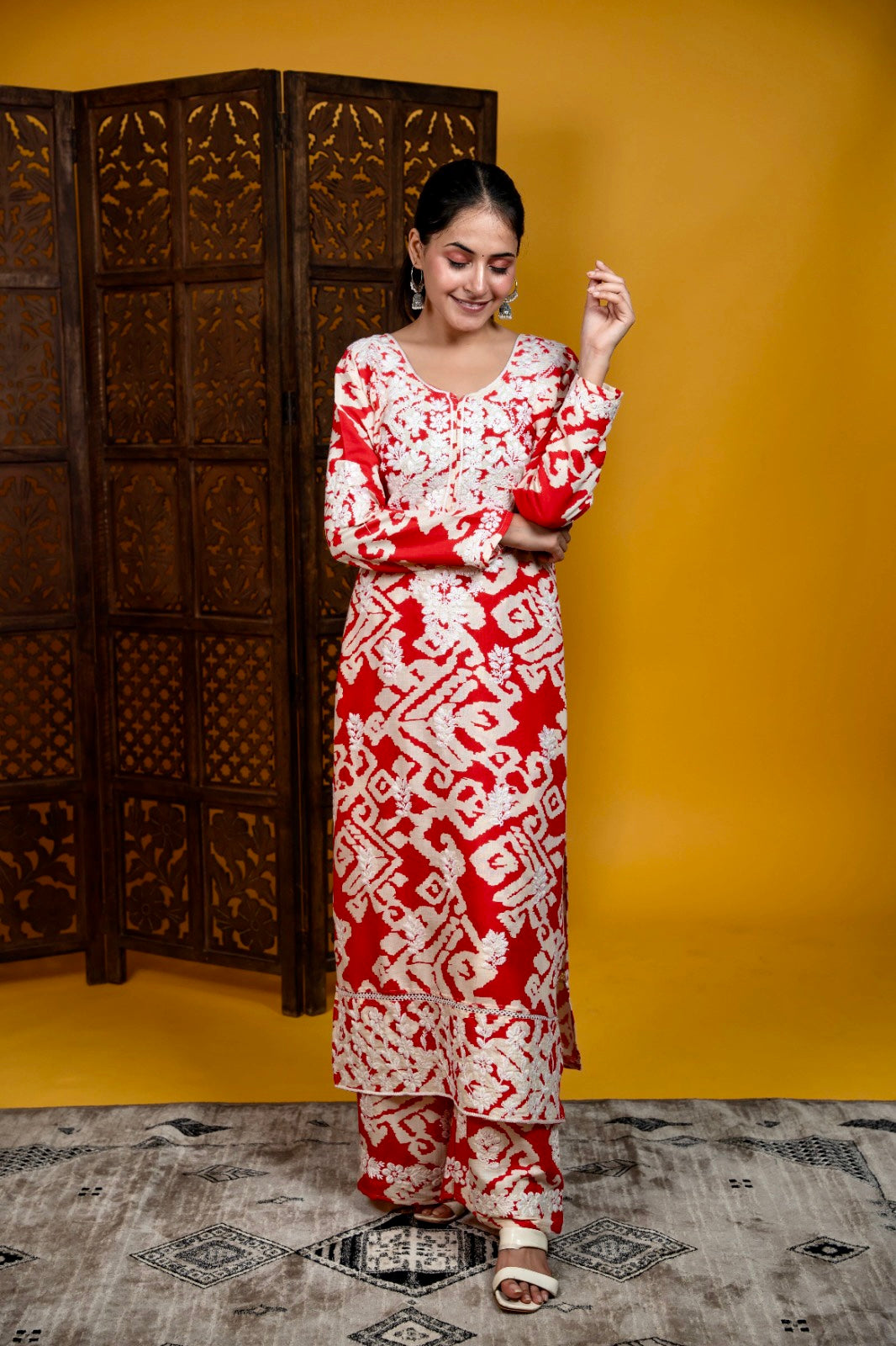 Sara Authentic Lucknowi Kurta Palazzo Set