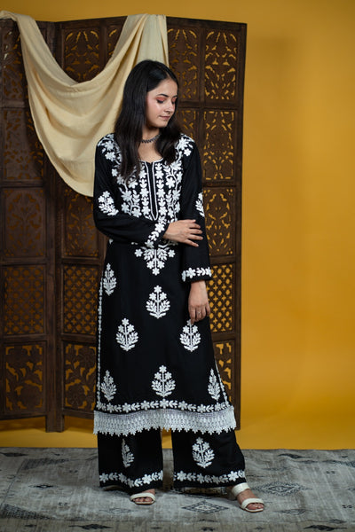 Haya Authentic Lucknowi kurta Palazzo Set