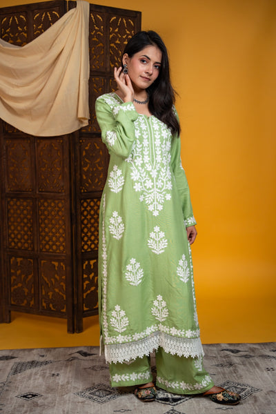 Haya Authentic Lucknowi kurta Palazzo Set