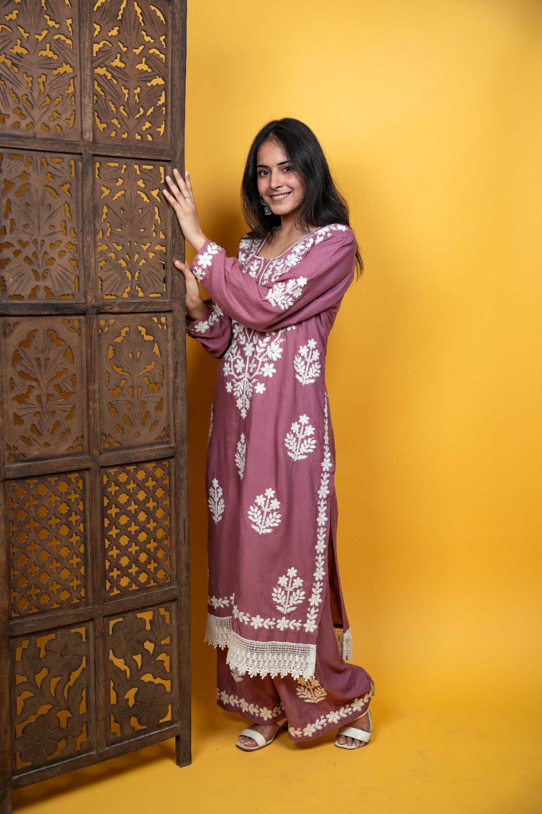 Haya Authentic Lucknowi kurta Palazzo Set