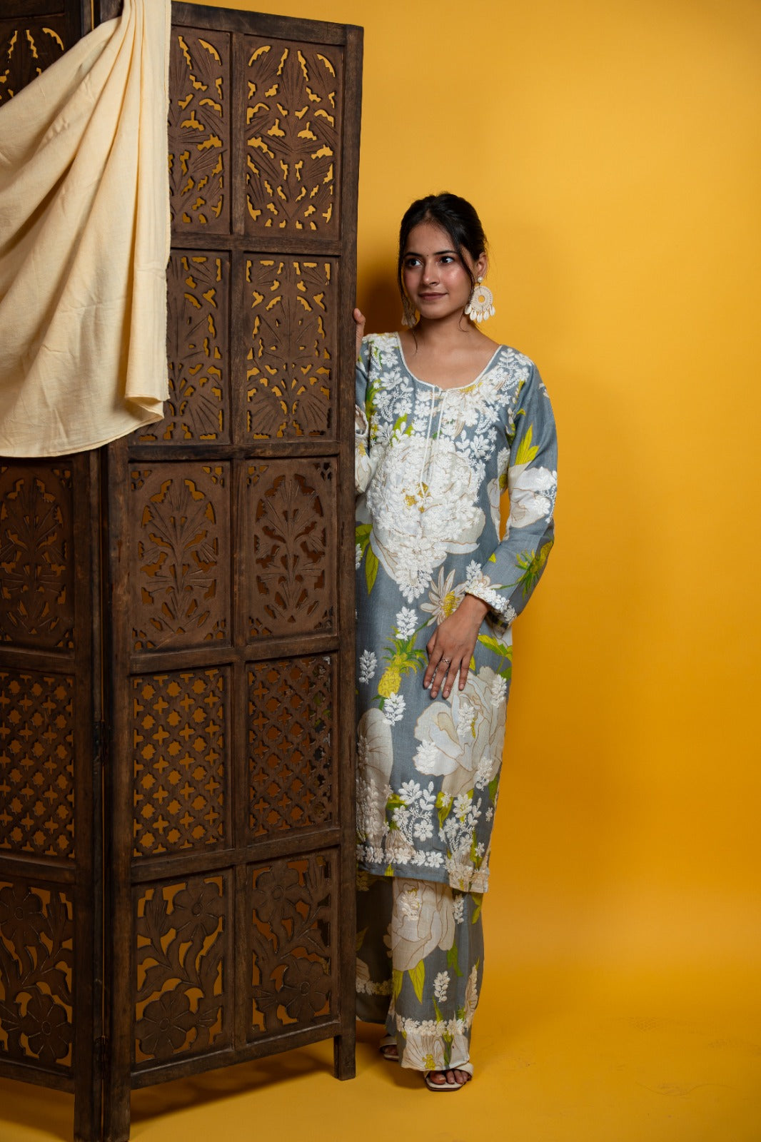 Sara Authentic Lucknowi Kurta Palazzo Set