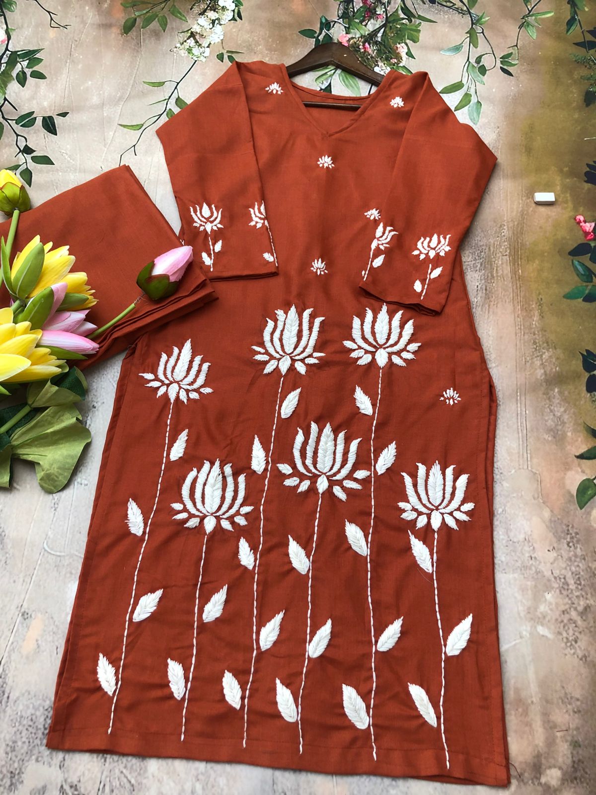 Shubhkar Gulabi Dhaga Kurta Set