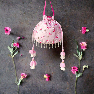 Ghungroo Pink Potli Bag