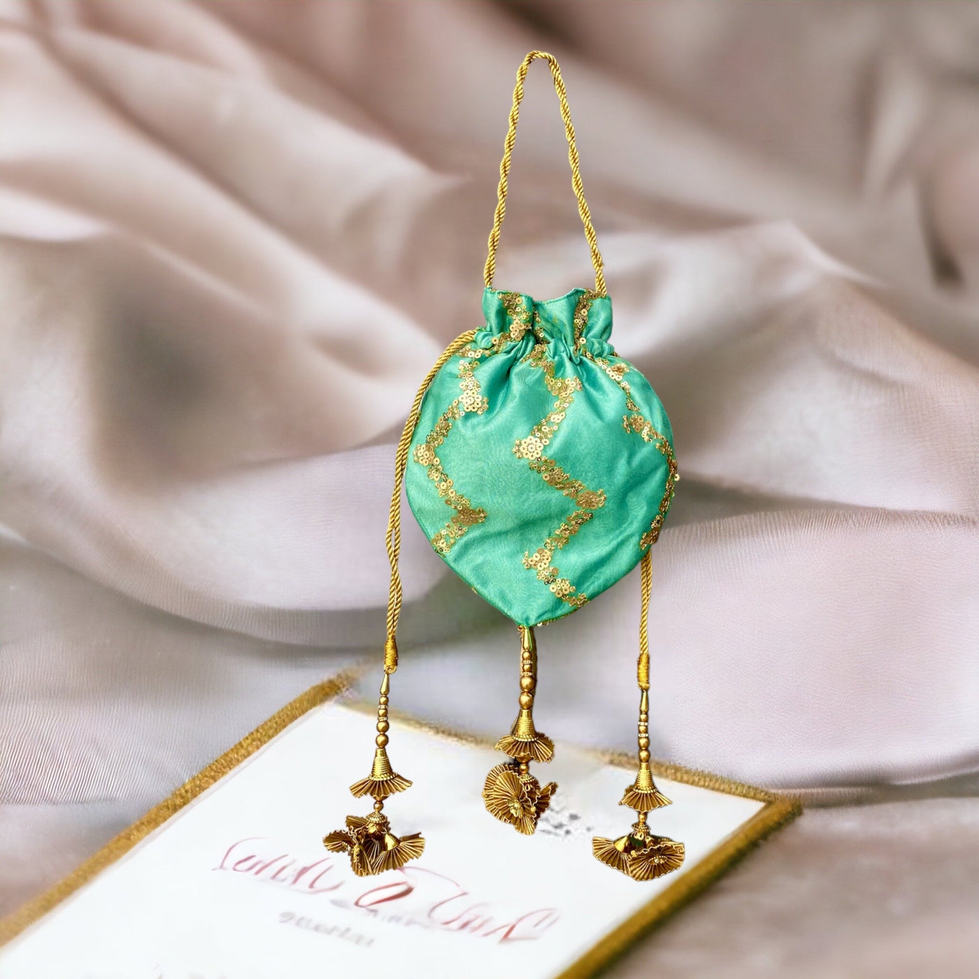 Turquoise Potli Bag