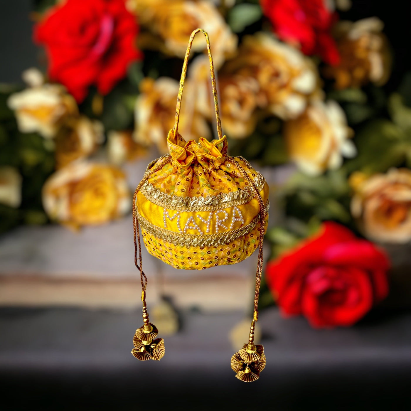 Customized Yellow Potli Bag