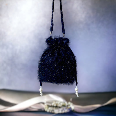 Black feather Potli Bag